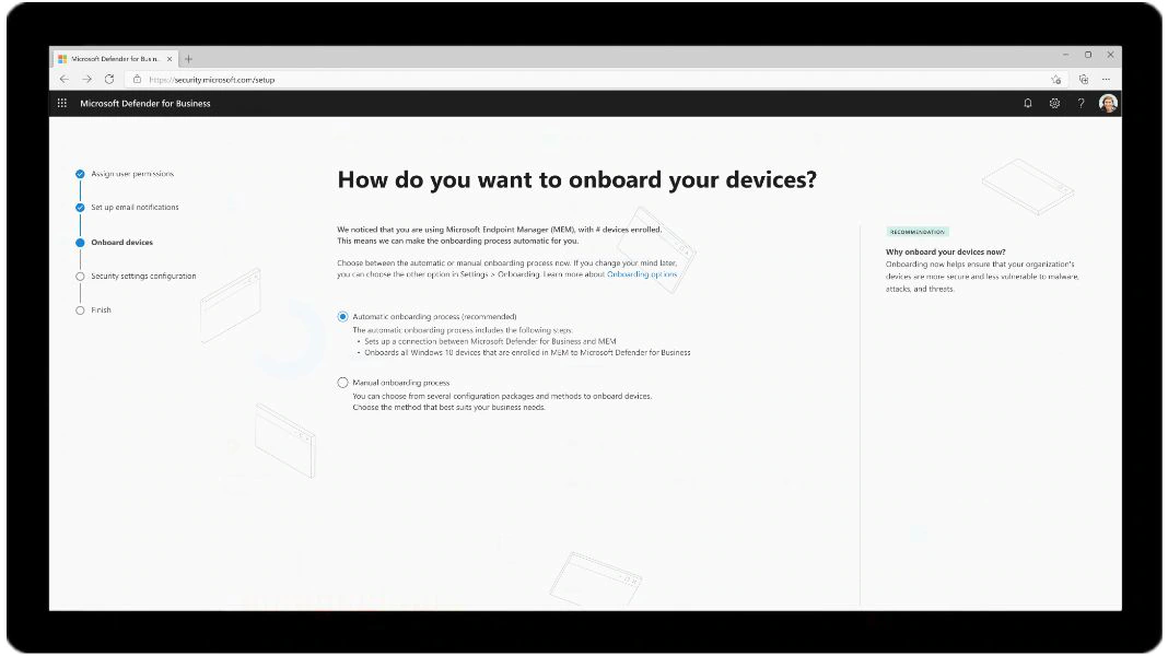 screenshot of Microsoft Defender for Business